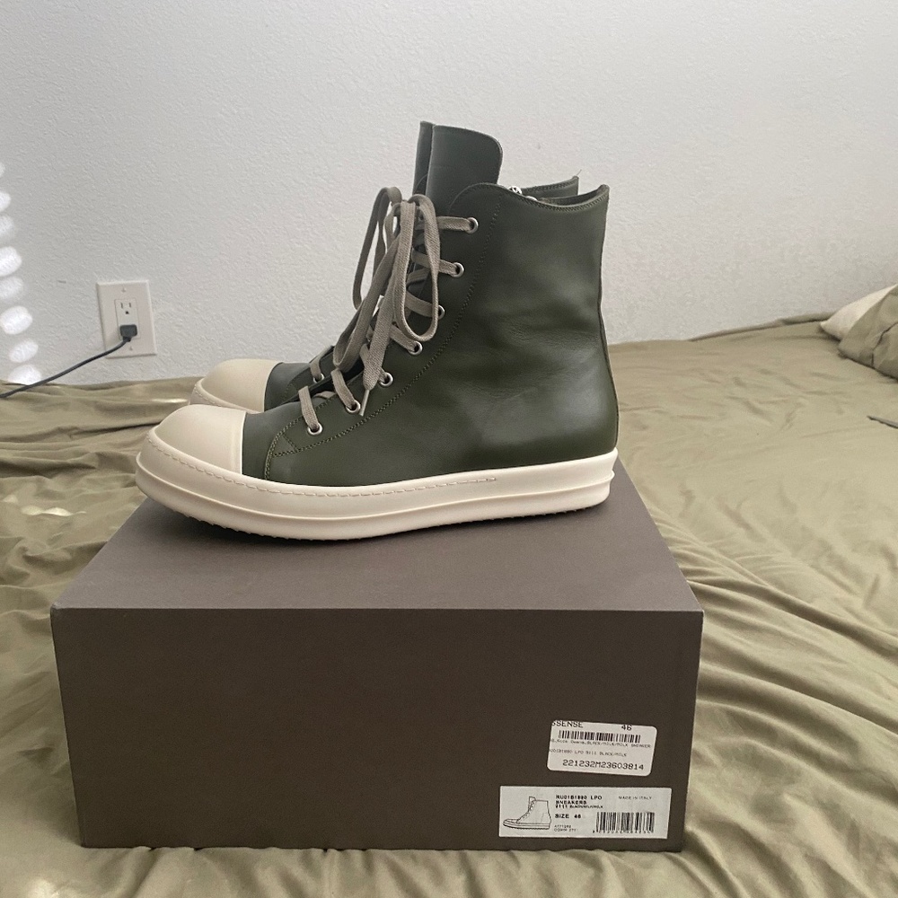 Mainline Hi-Top Rick Owens “Ramones” FW 21 Olive
